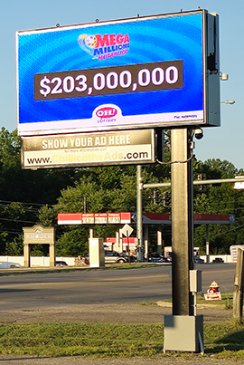 Ohio Lottery Chillicothe Ads Sign Frame